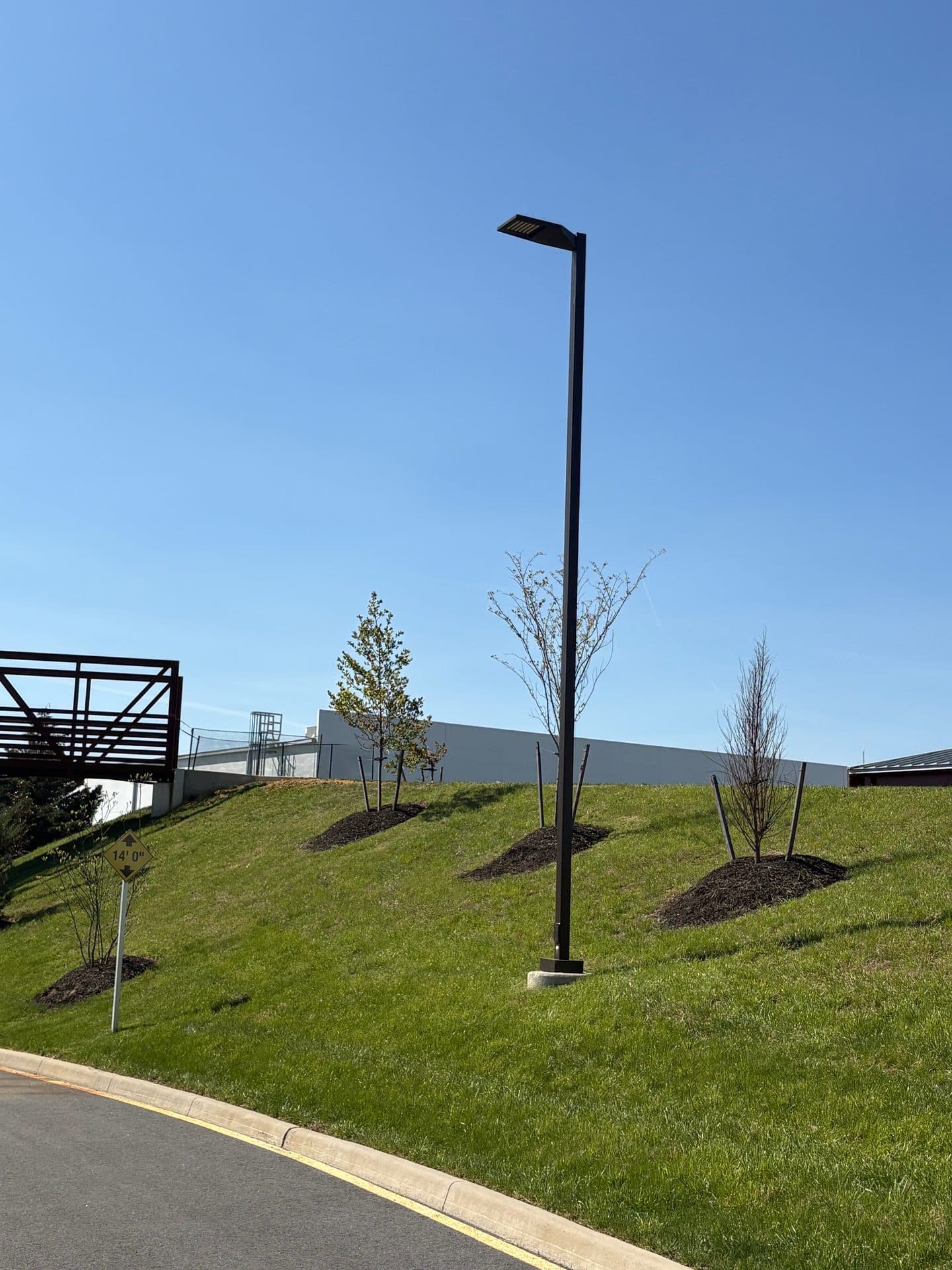 Completed light pole on a Virginia Pole Base job site